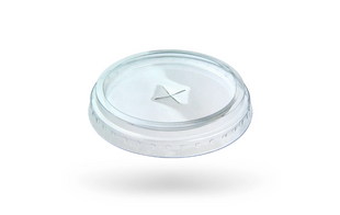 Flat PET lid with X-hole &Oslash;=95mm | Transparent