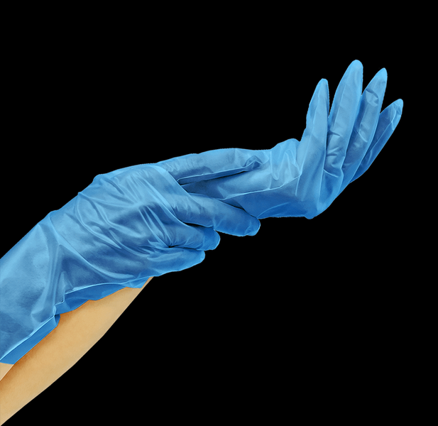 Disposable gloves mediOK TPE, size M, 200 pcs/pack, blue made of thermoplastic elastomer