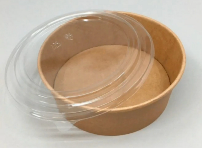 Round paper container 1300ml | Kraft 1PE &Oslash;=185mm, h=70mm 50 pcs/pack, 500 pcs/box