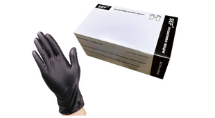 Extra strong nitrile gloves SEF black PROTECTIVE in a package of 100 pieces size L