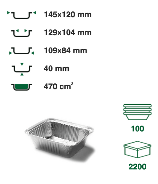 Контейнер алюминиевый R46L 145x120х40мм, 100шт R46L фото
