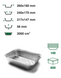 Aluminum container R64L 260x190x56mm, 100pcs